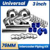 3 76mm Aluminum Universal Intercooler Turbo Piping Pipe kit