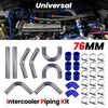 3 76mm Aluminum Universal Intercooler Turbo Piping Pipe kit