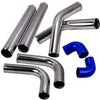 2.5 and Diy Blue Silicone Hose Coupler Intercooler Piping Kit t-Bolt Clamps